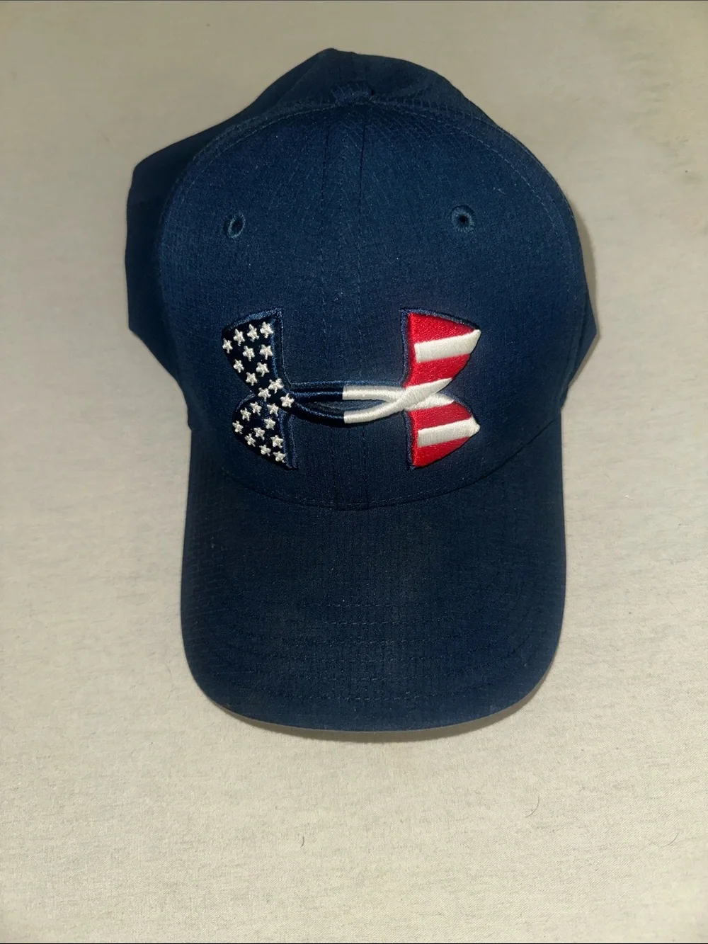 Womens Unisex Under Armour Navy Cap with American Flag Logo